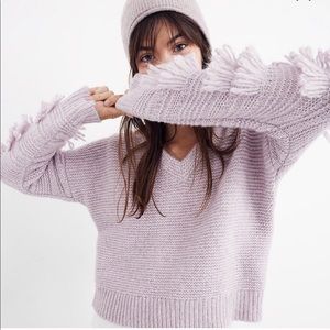 guc madewell Fringe sleeve pullover sweater